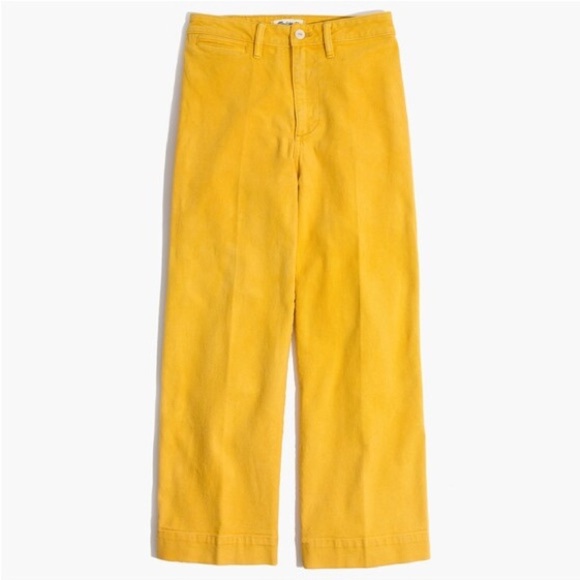 Madewell Pants - Madewell Emmett Wide-Leg Crop Pants in Greek Gold sz 27